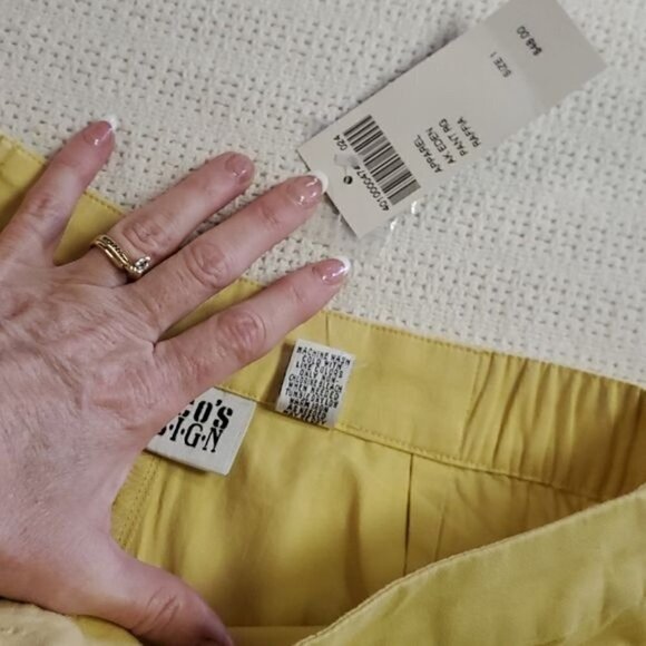 Chico's Design Eden Raffia High Waisted Sz.1 Pants Zippered Side Slit w Pockets - Picture 12 of 12